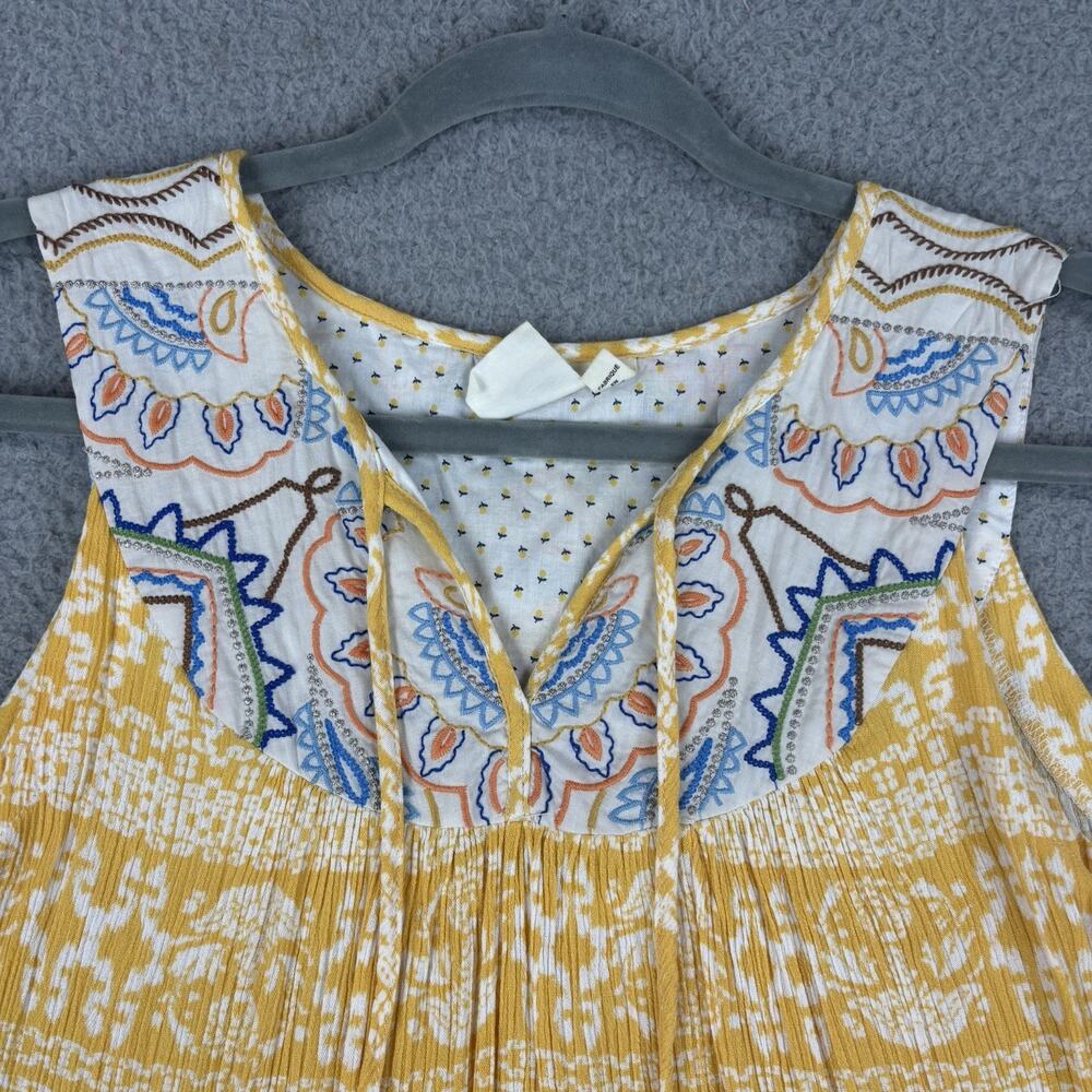 Anthropologie One September Embroidered Top Small Boho Hippie Floral Resortwear